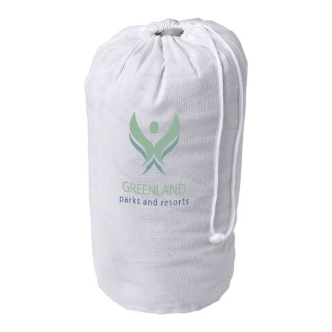 Mitarbeitergeschenk Kuscheldecke Bay – grau – bestickt für Messen und Firmenevents