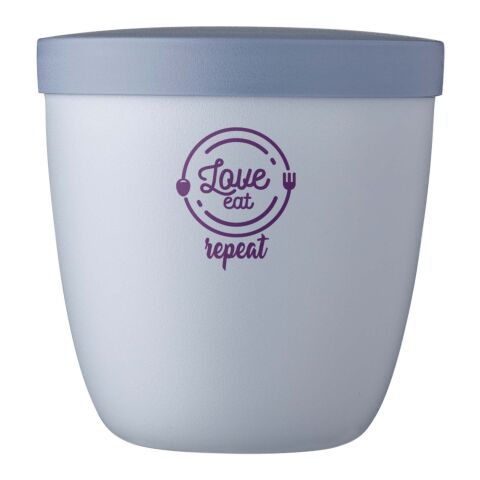 Mitarbeitergeschenk Snackpot Mepal Ellipse – transparent blau – mit 48h Express-Druck 500ml Behälter für Büro & Business