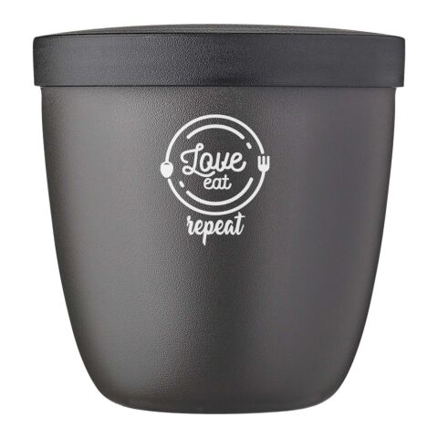 Mitarbeitergeschenk Snackpot Mepal Ellipse – schwarz – mit 48h Express-Logodruck 500ml auslaufsicherer Behälter für den Firmenalltag