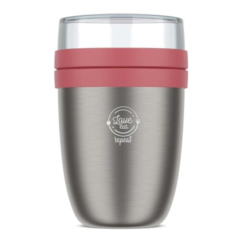 Mitarbeitergeschenk Lunchpot Mepal Ellipse 2.0 – rosa – mit 48h Express-Druck 500ml Isolierbehälter für den Firmenalltag
