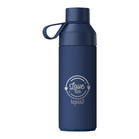 48h Express-Druck Werbeartikel Ocean Bottle 500 ml 3-in-1 Set modular mit Strohhalm-, Brüh- & Originaldeckel – ozeanblau – mit Logo bedruckt