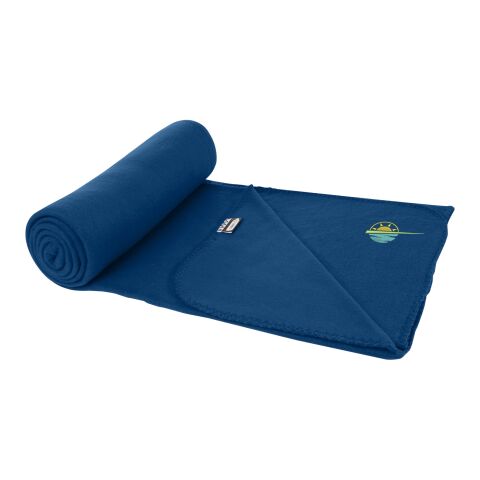 Werbeartikel Willow RPET Decke aus Polar Fleece – navy – mit Logo bedruckt