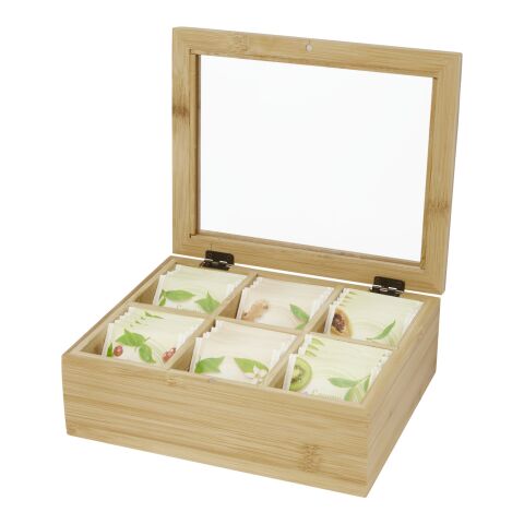 Ocre Teebox aus Bambus natur | ohne Werbeanbringung | Nicht verfügbar | Nicht verfügbar