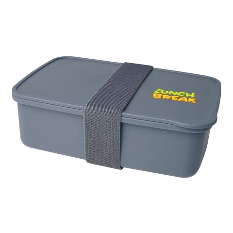 Mitarbeitergeschenk Dovi Lunchbox – schiefergrau – mit Logo bedruckt nachhaltige 800 ml Brotdose aus recyceltem Kunststoff