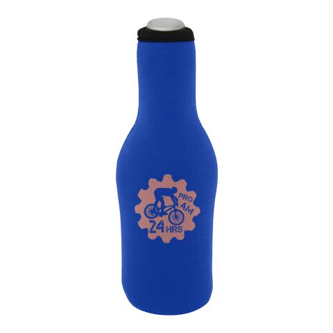48h Express-Druck Werbeartikel Fris Flaschenmanschette aus recyceltem Neopren – royalblau – mit Logo bedruckt