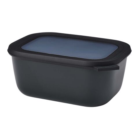 Mitarbeitergeschenk Brotdose Cirqula 1500 ml – schwarz – mit Logo bedruckt mit 48h Express-Druck Lunchbox Mehrzweck-Schale BPA-frei