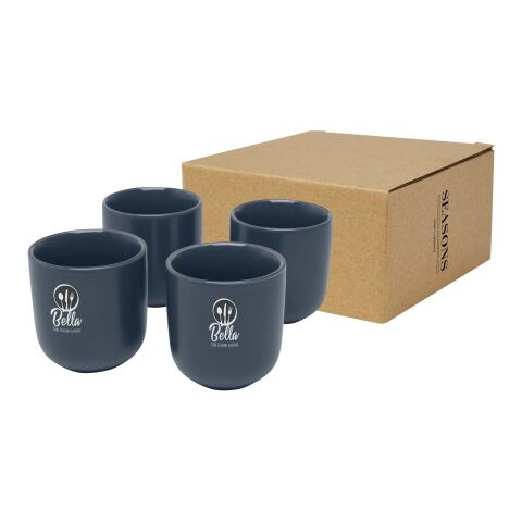 Werbeartikel Male Espressotassen 4-teilig 90 ml – hale blue – mit Logo bedruckt