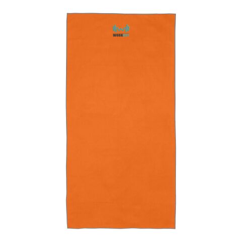Werbeartikel Pieter ultraleichtes und schnell trocknendes GRS Handtuch 50 × 100 cm – orange – mit Logo bedruckt