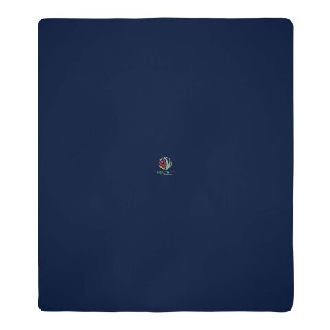 Werbeartikel Huggy Fleecedecke mit Hülle 220 × 250 cm – navy – mit Logo bedruckt