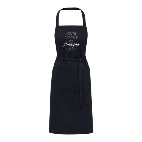 Werbeartikel Shara 240 g/m2 Aware recycelte Schürze – navy – mit Logo bedruckt