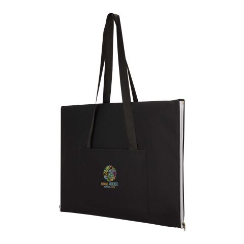 Werbeartikel Laytote Picknickdecke – schwarz – mit Logo bedruckt