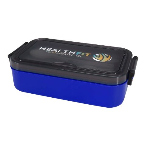 48h Express-Druck Werbeartikel Snappy Lunchbox und Besteckset – Blau – mit Logo bedruckt