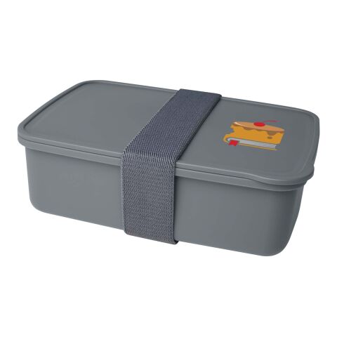 Firmengeschenk Brotdose Dovi 800 ml – schiefergrau – mit Logo bedruckt mit 48h Express-Druck Lunchbox für den Büroalltag