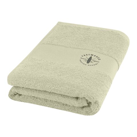 Firmengeschenk Handtuch Charlotte – hellgrau – mit Logobestickung 450g/qm Baumwolle 50x100cm Made in Europe, nachhaltiges Badtextil