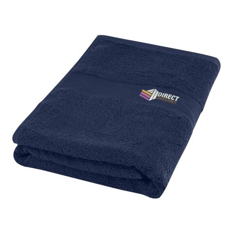 Kundengeschenk Badetuch Amelia – navy – nachhaltig mit edlem Stick 70x140 cm für das Sommerfest