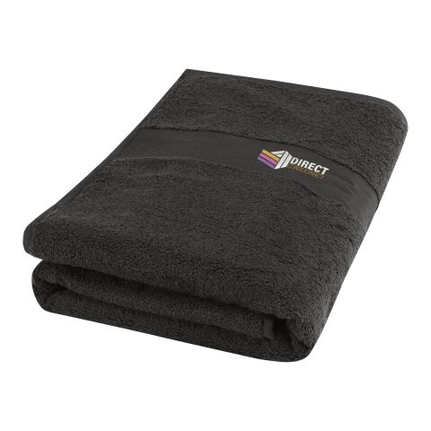 Werbeartikel Amelia 450 g/m² Baumwollhandtuch 70 x 140 cm – anthrazit – mit Logo bedruckt