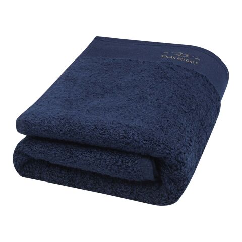 Nora 550 g/m² Baumwollhandtuch 50 x 100 cm tiefes blau | ohne Werbeanbringung | Nicht verfügbar | Nicht verfügbar | Nicht verfügbar