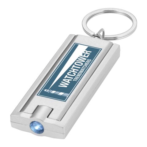 Werbeartikel Castor Schlüssellicht – silber – mit Logo bedruckt