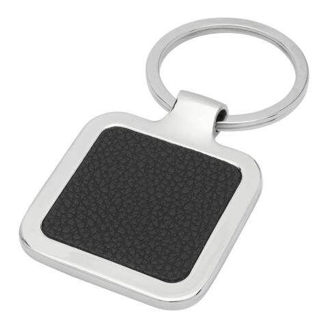 Piero laserfähiger quadratischer Schlüsselanhänger aus PU-Leder Standard | schwarz | ohne Werbeanbringung | Nicht verfügbar | Nicht verfügbar