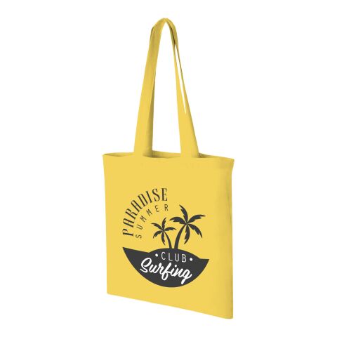 Werbeartikel Carolina Baumwoll Tragetasche – gelb – mit Logo bedruckt