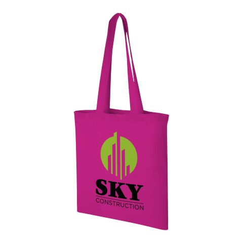 Werbeartikel Carolina Baumwoll Tragetasche – magenta – mit Logo bedruckt