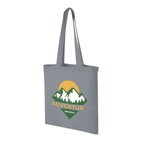 Werbeartikel Carolina Baumwoll Tragetasche – grau – mit Logo bedruckt