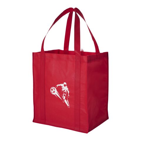 Werbeartikel Liberty Non Woven Tragetasche – rot – mit Logo bedruckt