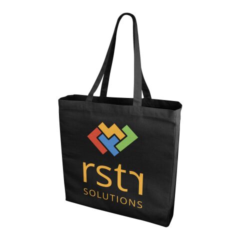 Werbeartikel Odessa Baumwoll Tragetasche – schwarz – mit Logo bedruckt