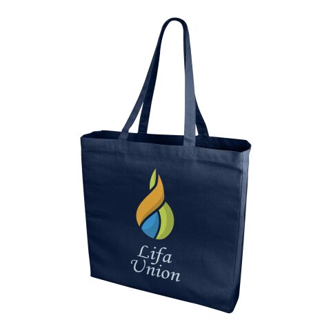 Werbeartikel Odessa Baumwoll Tragetasche – navy – mit Logo bedruckt