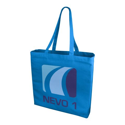 Werbeartikel Odessa Baumwoll Tragetasche – processblau – mit Logo bedruckt