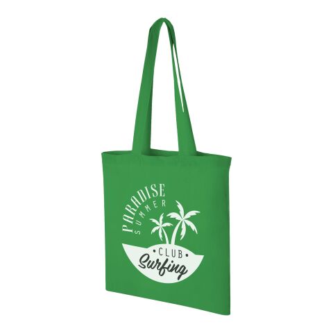 Werbeartikel Madras Baumwoll Tragetasche 140g/m² – hellgrün – mit Logo bedruckt
