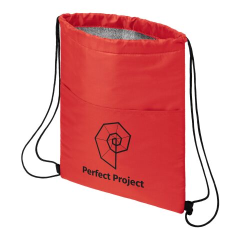 Werbeartikel Oriole Kühltasche mit Kordelzug – rot – mit Logo bedruckt