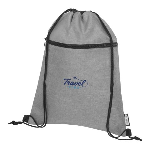 Werbeartikel Ross Sportbeutel aus RPET | heather mediumgrau | mit Logo bedrucken