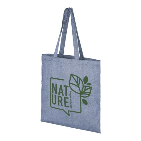 Werbeartikel Pheebs Tragetasche aus recycelter Baumwolle, 210 g/m² – heather blau – Jutebeutel / Stoffbeutel / Baumwolltasche / Stofftasche mit Logo