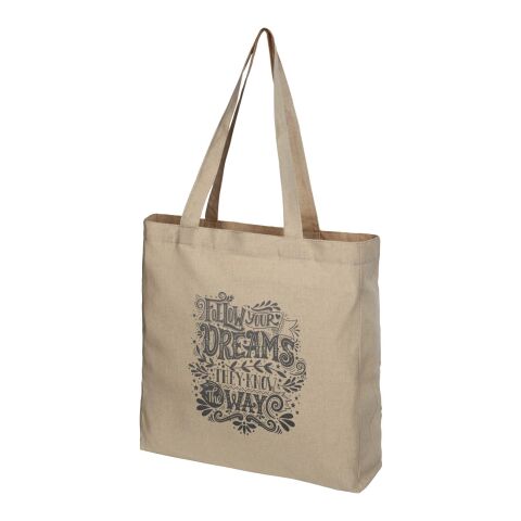 Werbeartikel Pheebs Tragetasche mit Zwickel aus recycelter Baumwolle, 210 g/m2 – heather natur