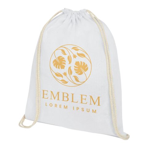 Werbeartikel Oregon 140 g/m² Sportbeutel aus Baumwolle | weiss | mit Logo bedrucken