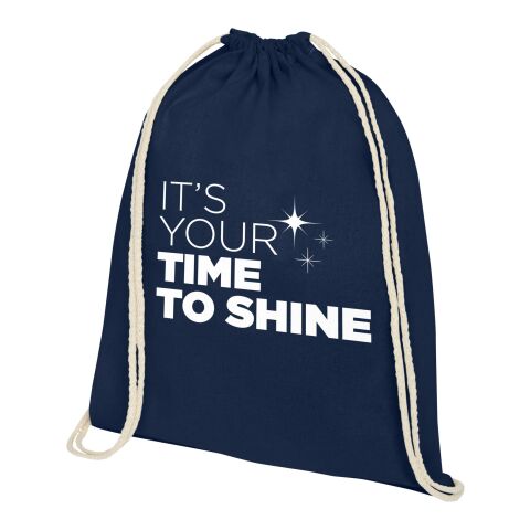 Werbeartikel Oregon 140 g/m² Sportbeutel aus Baumwolle | heather navy | mit Logo bedrucken