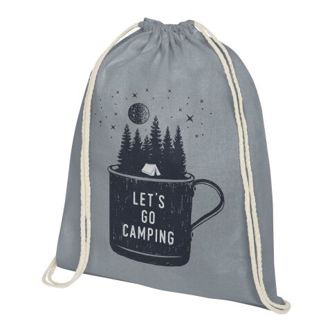 Werbeartikel Oregon 140 g/m² Sportbeutel aus Baumwolle | grau | mit Logo bedrucken