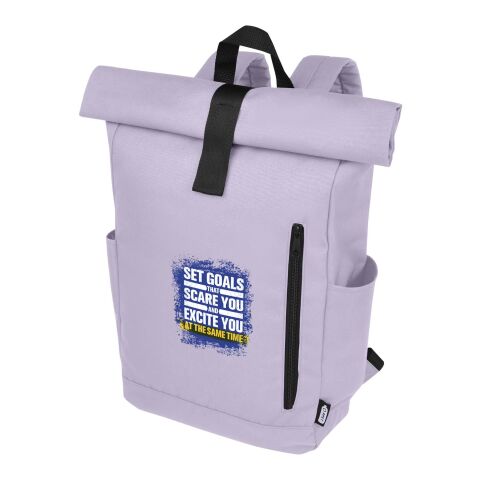 Werbeartikel Byron 15,6" GRS Recycled PET Roll-Top Rucksack 18 L – fliederfarben