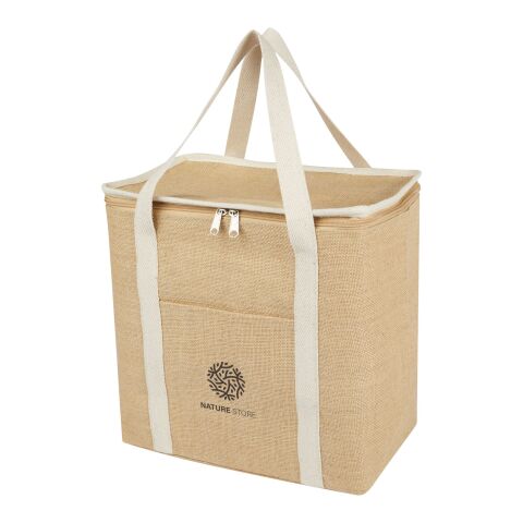 Juta 300 g/m² Jute Kühltragetasche 19 L Standard | beige-weiß | ohne Werbeanbringung | Nicht verfügbar | Nicht verfügbar