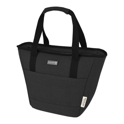 48h Express-Druck Werbeartikel Joey GRS-recycelte Canvas-Lunch-Kühltasche 6 L für 9 Dosen – schwarz – mit Logo bedruckt