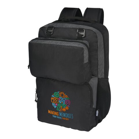 Trailhead 15&quot; GRS recycelter zweifarbiger Laptop-Rucksack 14 L Standard | schwarz-grau | ohne Werbeanbringung | Nicht verfügbar | Nicht verfügbar | Nicht verfügbar