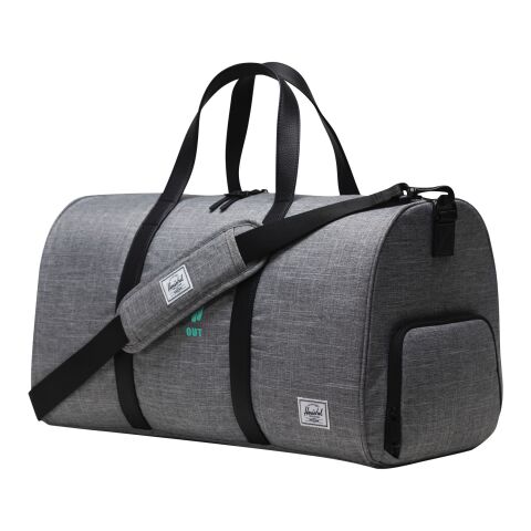Firmengeschenk Reisetasche Herschel Novel™ – heather grau – mit 48h Express-Logodruck, 43L, 100% recyceltes EcoSystem™, nachhaltige Tasche