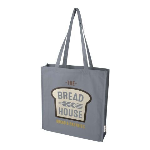 Werbeartikel Florida 270 g/m² Tragetasche mit Seitenfalten 14 L – grau – Jutebeutel / Stoffbeutel / Baumwolltasche / Stofftasche mit Logo bedruckt