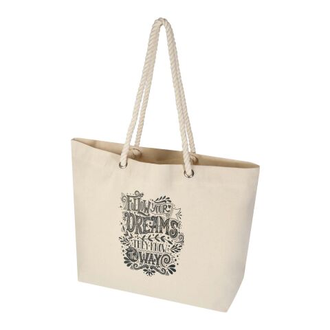 Werbeartikel Florida 270 g/m² Strandtragetasche aus recyceltem GRS-Material – natur-natur – Strandtasche / Beachtasche mit Logo bedruckt