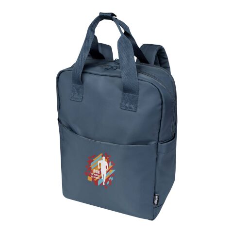 48h Express-Druck Werbeartikel Trip 14" Aware™ Recycelter Laptop Rucksack 9 L – blau – mit Logo bedruckt