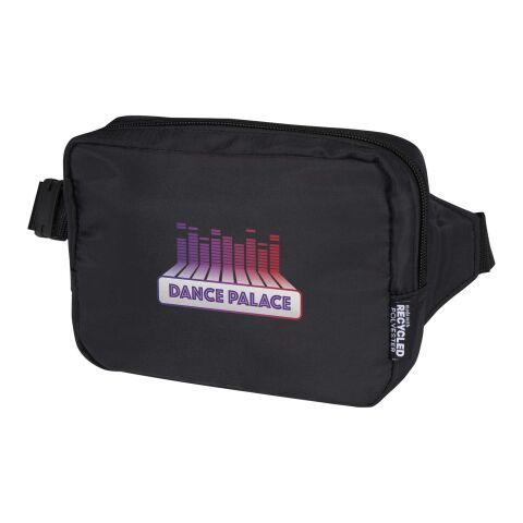 Werbeartikel Trip Aware Recycelte Reisetasche mit Schultergurt 1 L – schwarz – mit Logo bedruckt