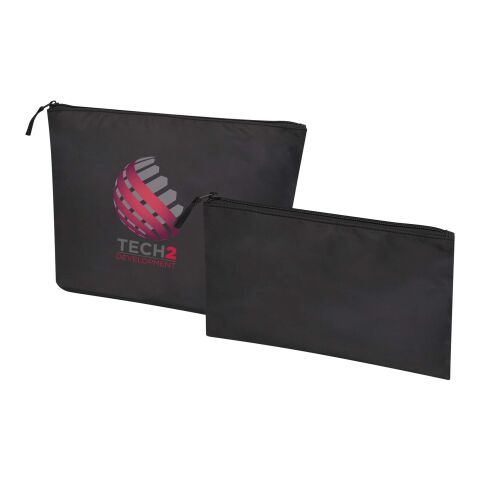 Werbeartikel Swift GRS-recyceltes Kulturbeutelset – schwarz – Kosmetiktaschen, Kulturbeutel & Schminktaschen mit Logo bedruckt