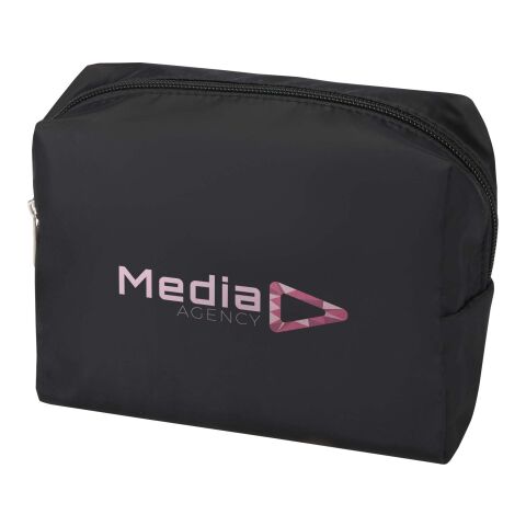 Werbeartikel Muse GRS RPET Kulturtasche – schwarz – mit Logo bedruckt