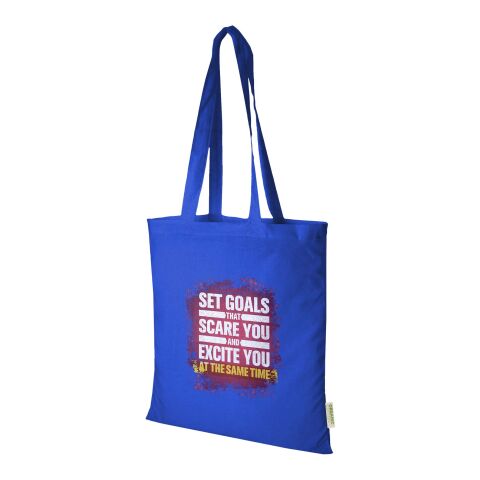 Werbeartikel Odisha 140 g/m² OCS Bio-Tragetasche 7L – royalblau – mit Logo bedruckt